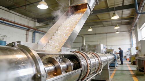 Τελευταία εταιρεία Λύσεις σχετικά Ενσωματωμένη λύση για ψύξη και μεταφορά πλαστικών πυριτίων υψηλής θερμοκρασίας